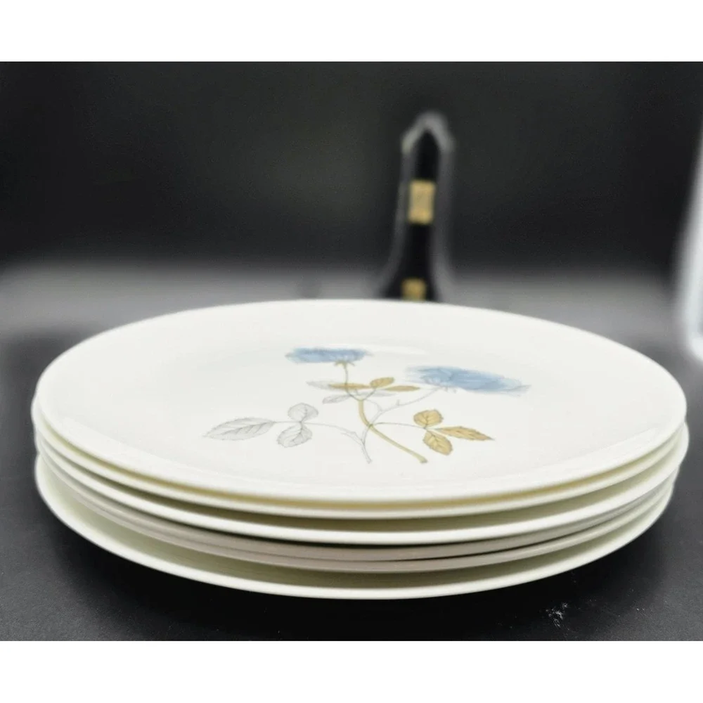 Set/6 Vintage Wedgwood Ice Rose Dinner Plate 10.5